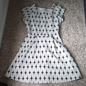 Renee C. Monochrome Print Dress